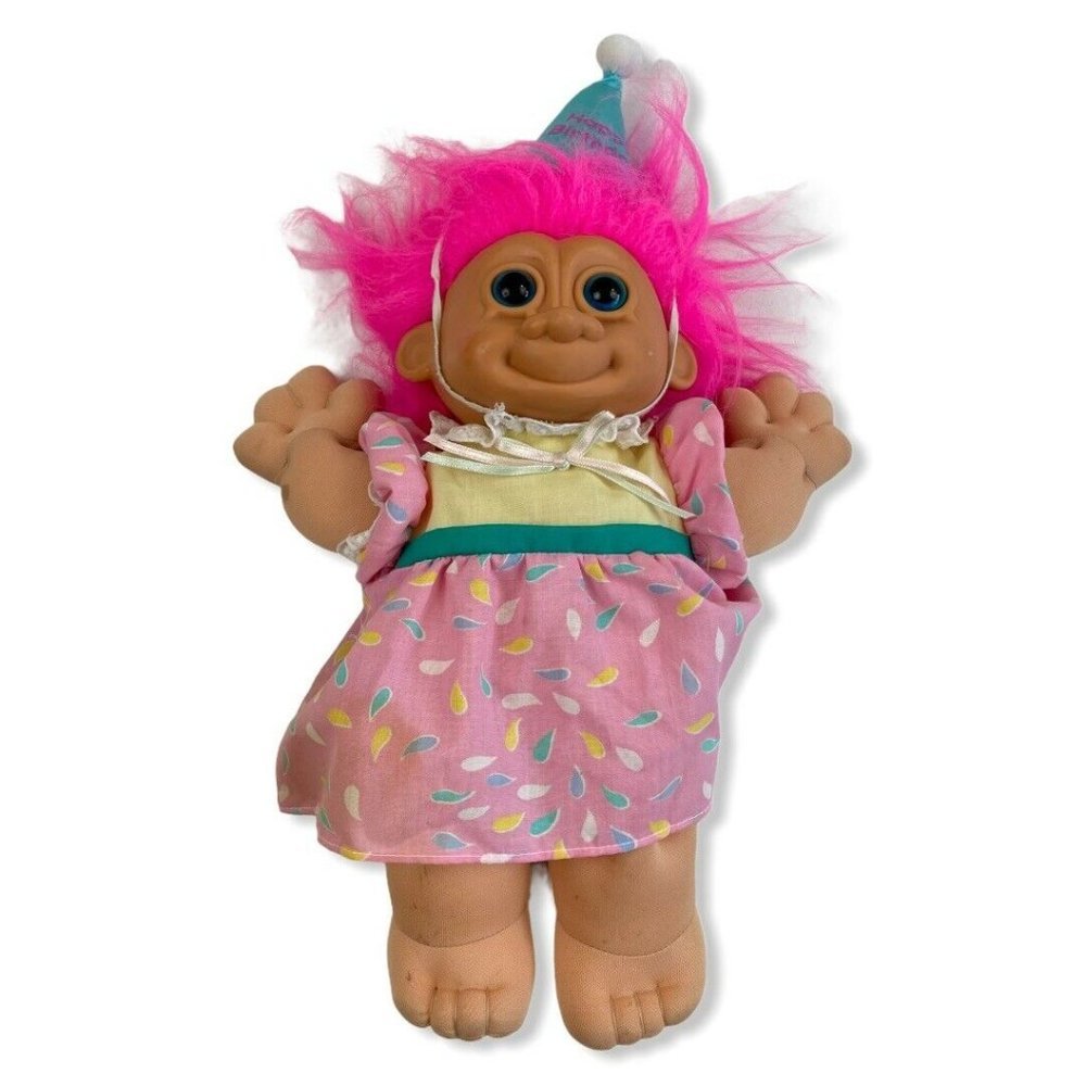 Russ Pink Troll Doll with Colorful Dress